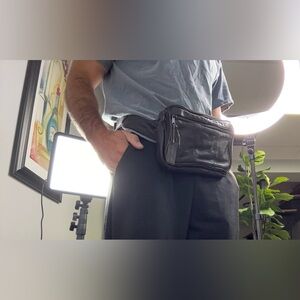 Vintage Men’s Fanny Pack Bag Genuine Leather Brown